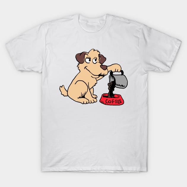 Coffee Dog T-Shirt by Mako Design 